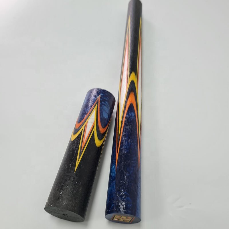 Xmlivet Half-finished 8pieces Round Dark Blue Dragon Round Inlay Wood Pool Cue Butt Sleeves Billiard Sticks for Cue Makers