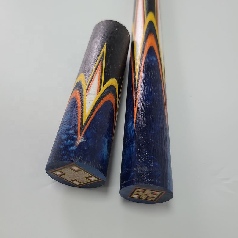 Xmlivet Half-finished 8pieces Round Dark Blue Dragon Round Inlay Wood Pool Cue Butt Sleeves Billiard Sticks for Cue Makers