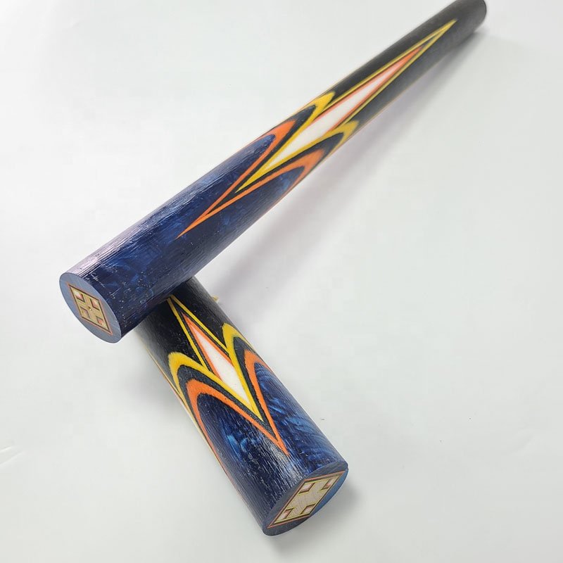 Xmlivet Half-finished 8pieces Round Dark Blue Dragon Round Inlay Wood Pool Cue Butt Sleeves Billiard Sticks for Cue Makers
