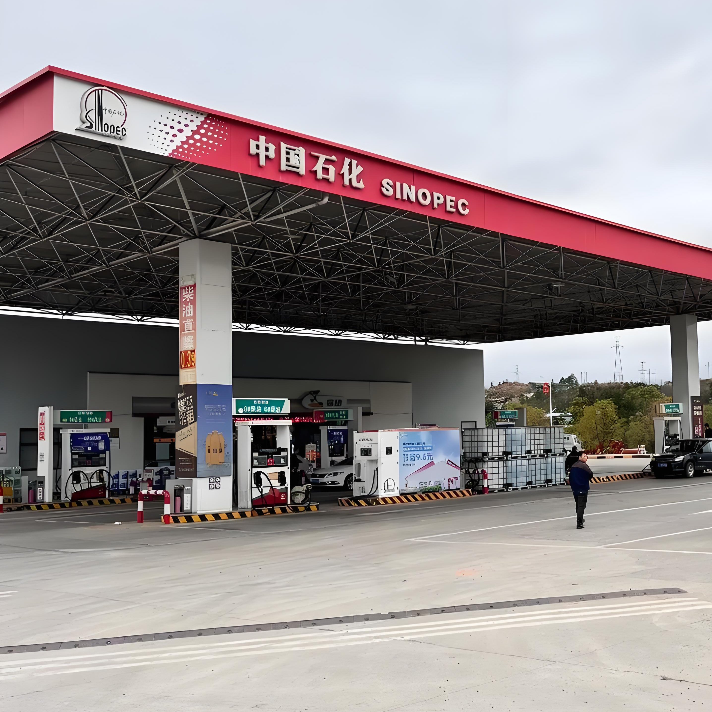 China Manufacturer's Modern Design Prefab Steel Space Frame Roof for Gas Station Canopy Lightweight