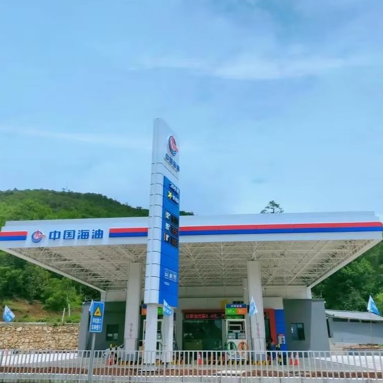 China Manufacturer's Modern Design Prefab Steel Space Frame Roof for Gas Station Canopy Lightweight