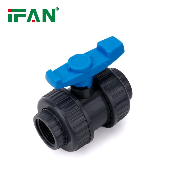 IFAN Water Pipe Joint Materials 1/2"-4" Double Union Thread PVC UPVC Metering Ball Valve