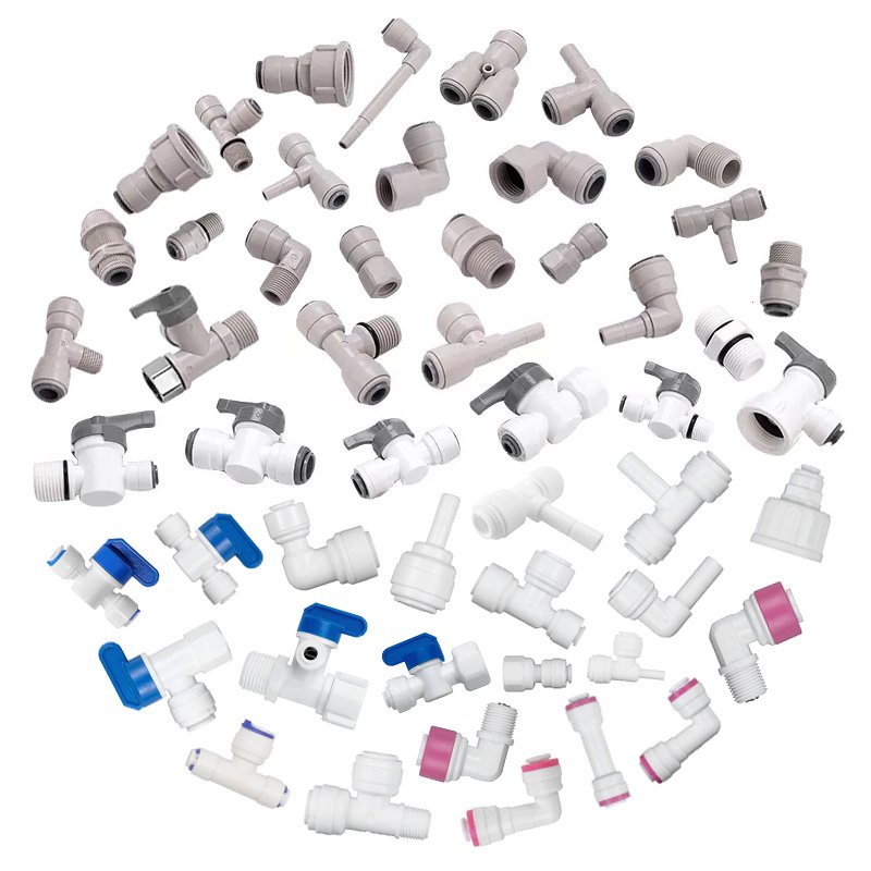 Female Male Thread 1/4" OD Tube Fitting Shut off Ball Check Valve Union Tee Elbow Bulkhead Push to Connect Quick Fitting