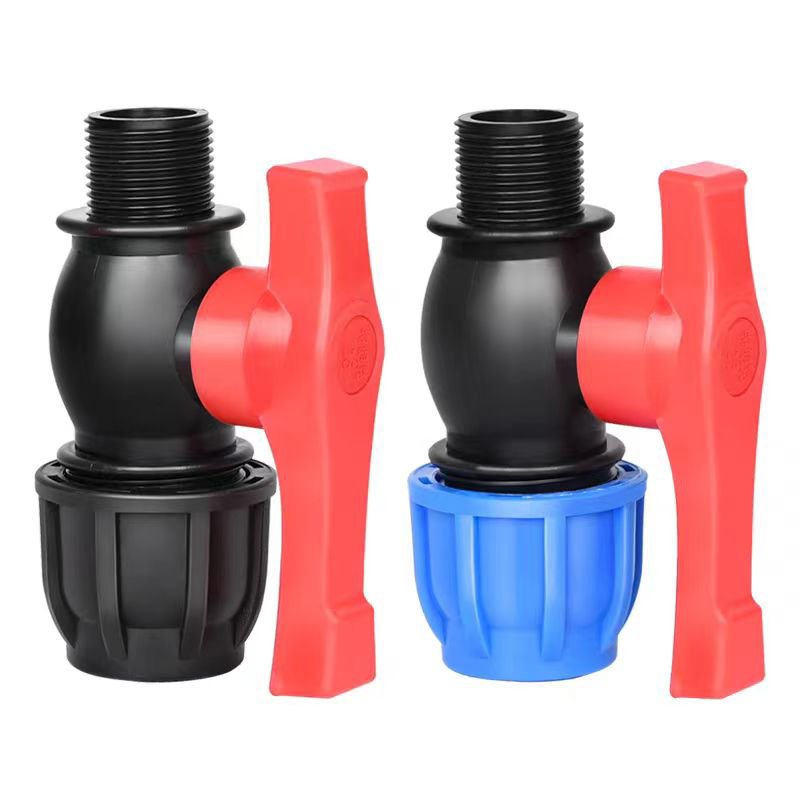 PP Compression Fittings Ball Valve External Thread Ball Valve Water Supply Irrigation Special Thread Joint