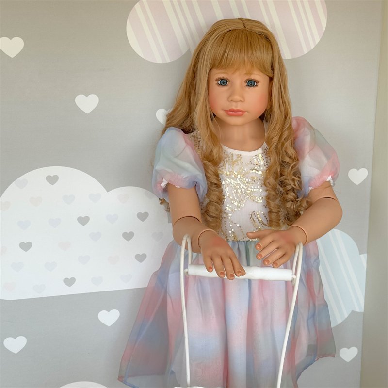 NPK 120cm Big Reborn Doll Ball Jointed Model Doll Long Hair Princess Girl Collectible Art Doll