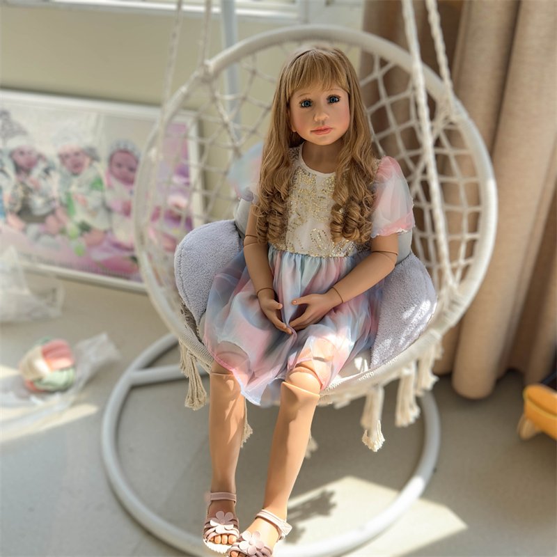 NPK 120cm Big Reborn Doll Ball Jointed Model Doll Long Hair Princess Girl Collectible Art Doll