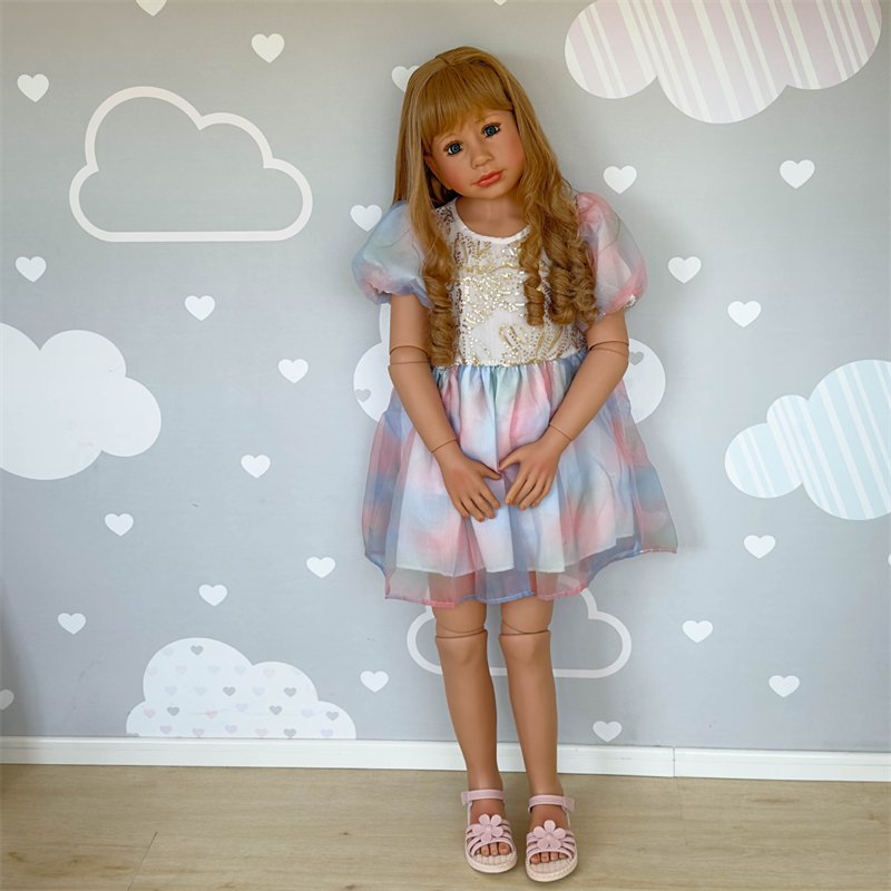 NPK 120cm Big Reborn Doll Ball Jointed Model Doll Long Hair Princess Girl Collectible Art Doll