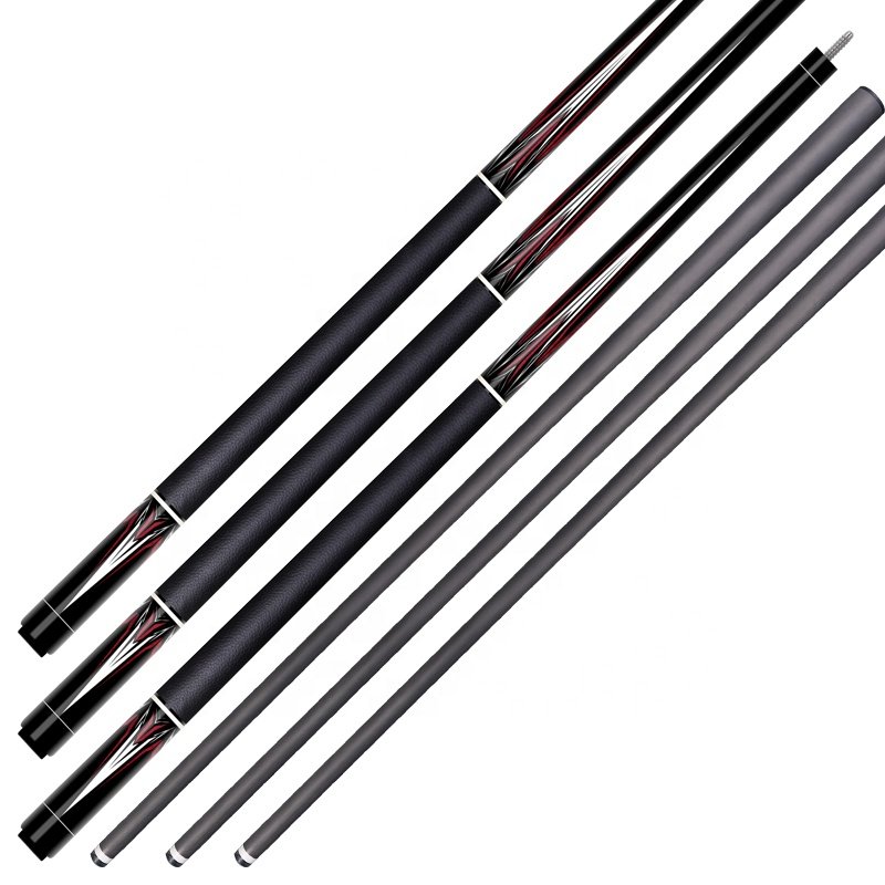 TQG-LC-081-1 1/2 Split 12..5mm Maple with Multiple Designs Joint and Marking Label Butt Carbon Fiber Pool Cue Billiards Cue