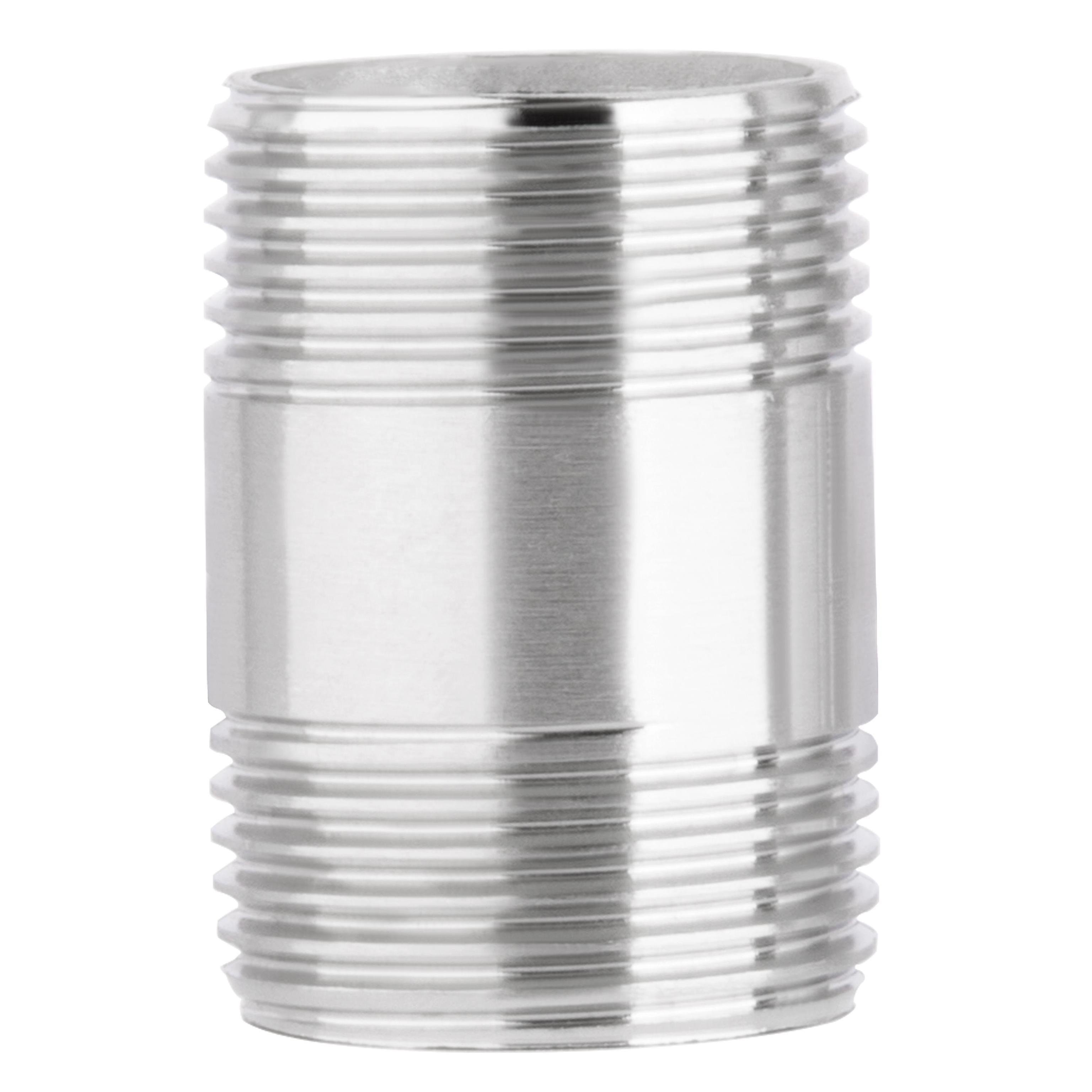 Stainless steel 304 316 double head external thread connection pipe round joint
