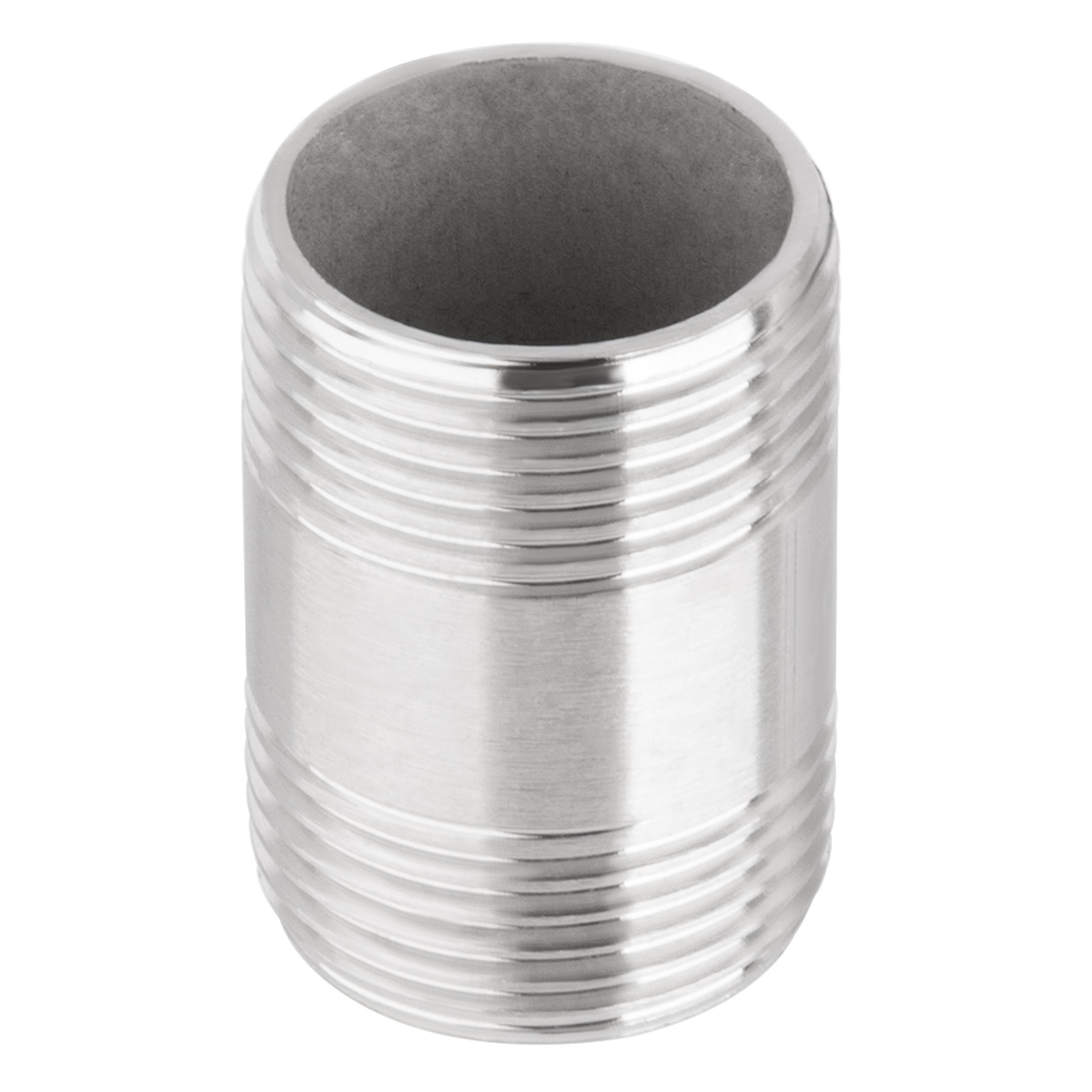 Stainless steel 304 316 double head external thread connection pipe round joint