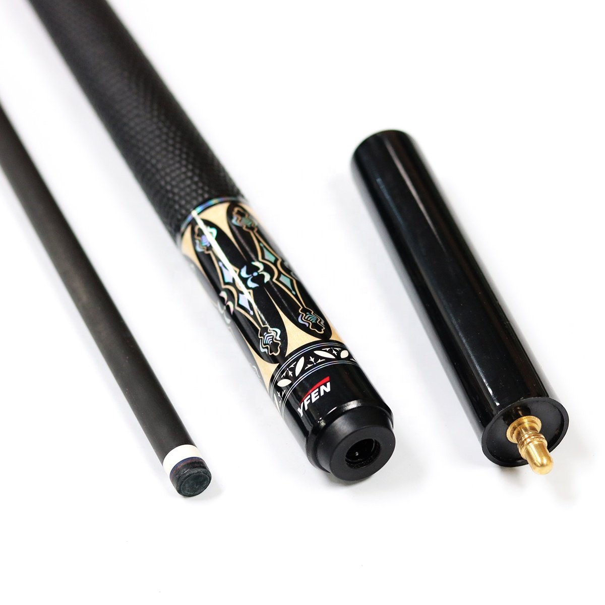 High Quality Yfen Carbon Fiber Shaft Maple Butt 11.5mm 12.5mm 1/2 Billiard Pool Cue With Extension