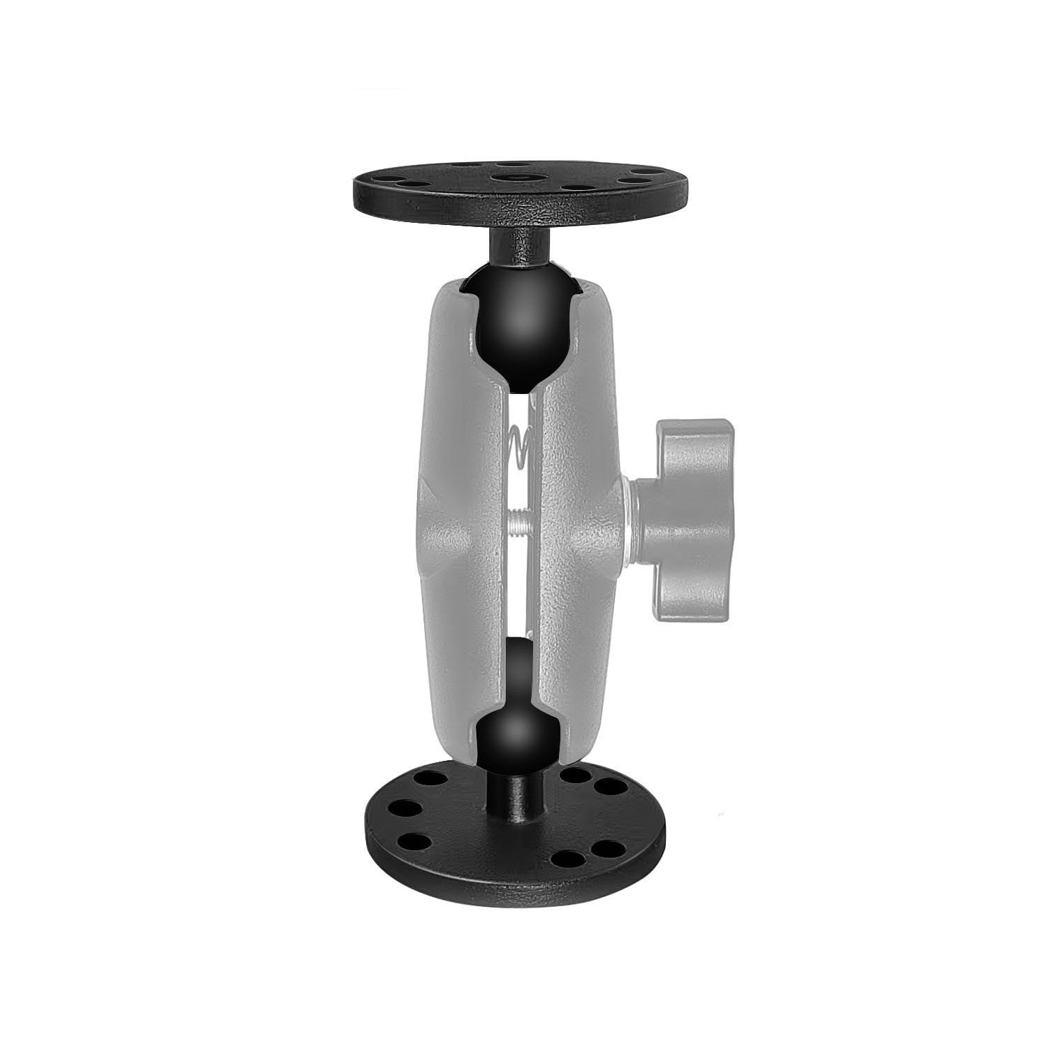 1 Inch Ball Base Mount 25mm Ball Joint AMPS Hole Pattern Round Base Aluminum Industrial Camera Device 25mm Ball Adapter