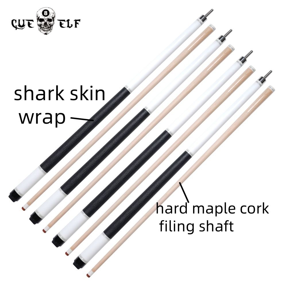CUEELF High Technology Billiard Pool Cue Straight 58" Maple Cork Filing Shaft 12.5mm Tip Size