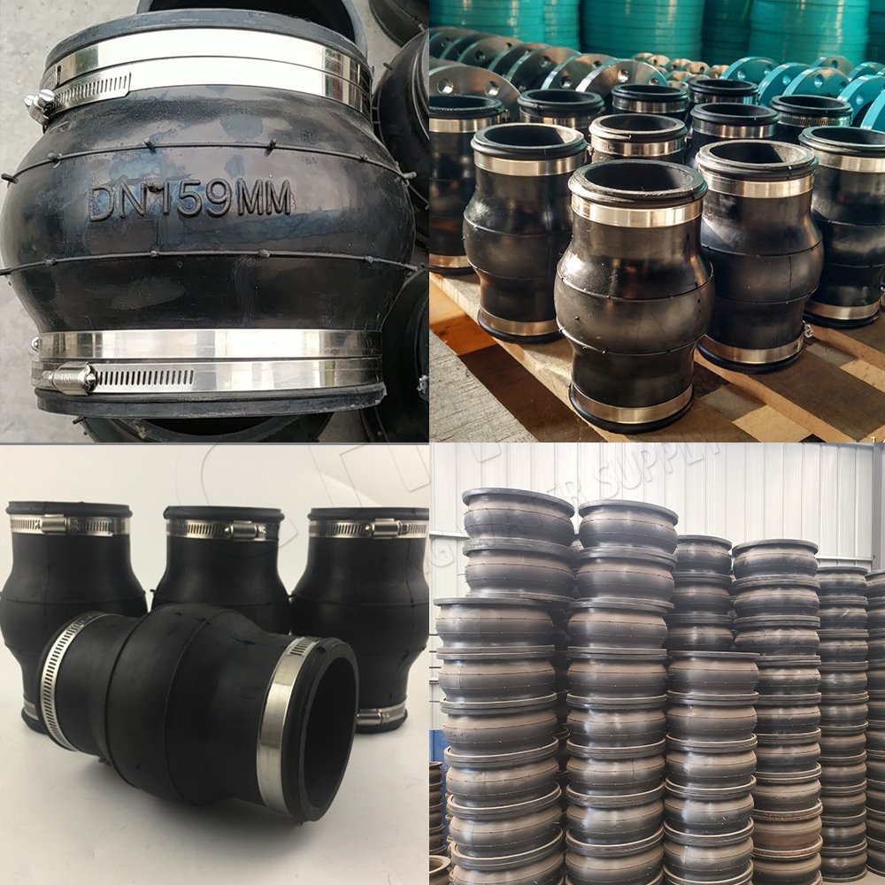 Plumbing Materials Flexible Expansion Pump Ball SS304 Clamp Rubber Expans Joint