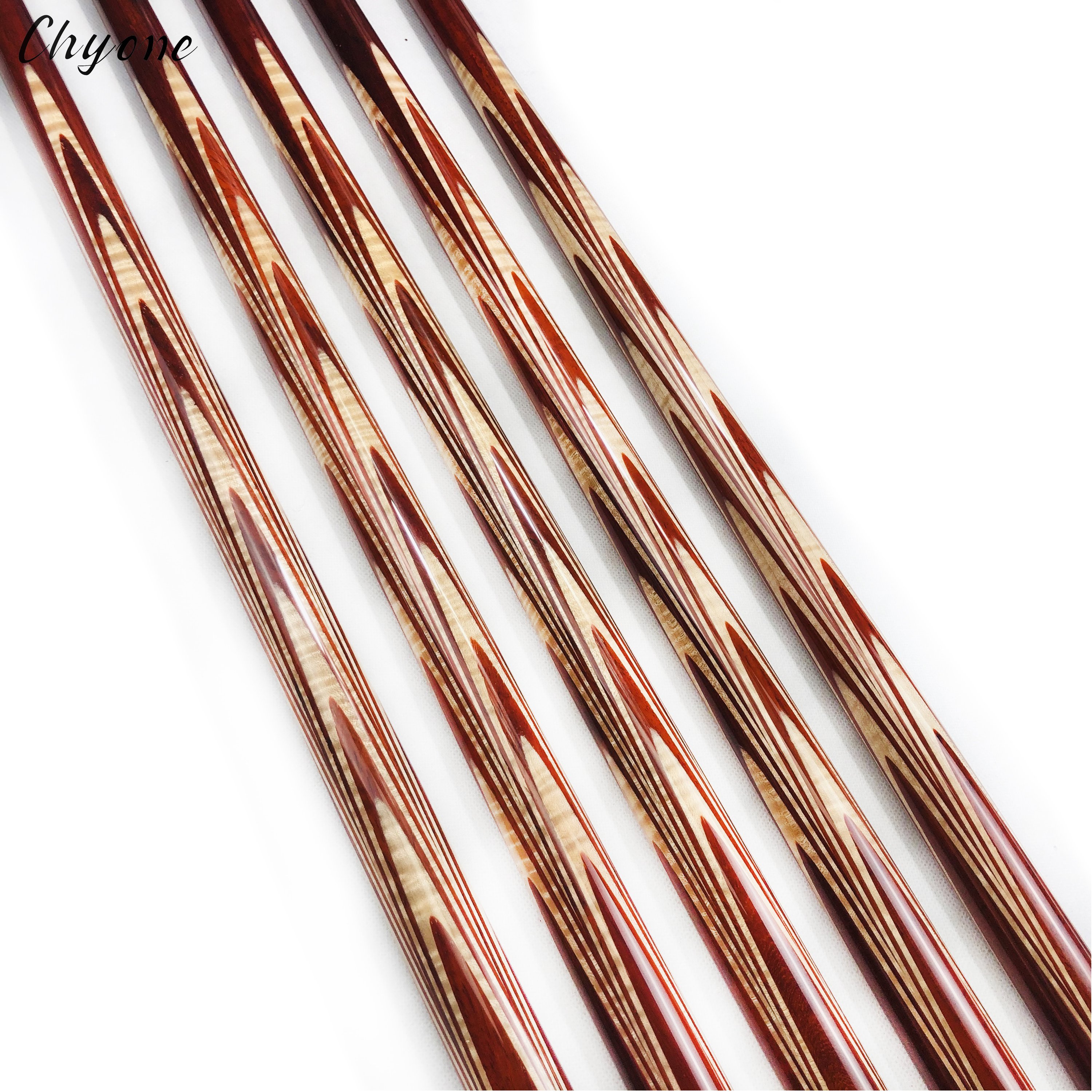 3 Cushion Carom Cue Chyone Custom Curly rainbow Butter Fly Inlay Pool Cue 1/2 Radial Joint Billiard Cue