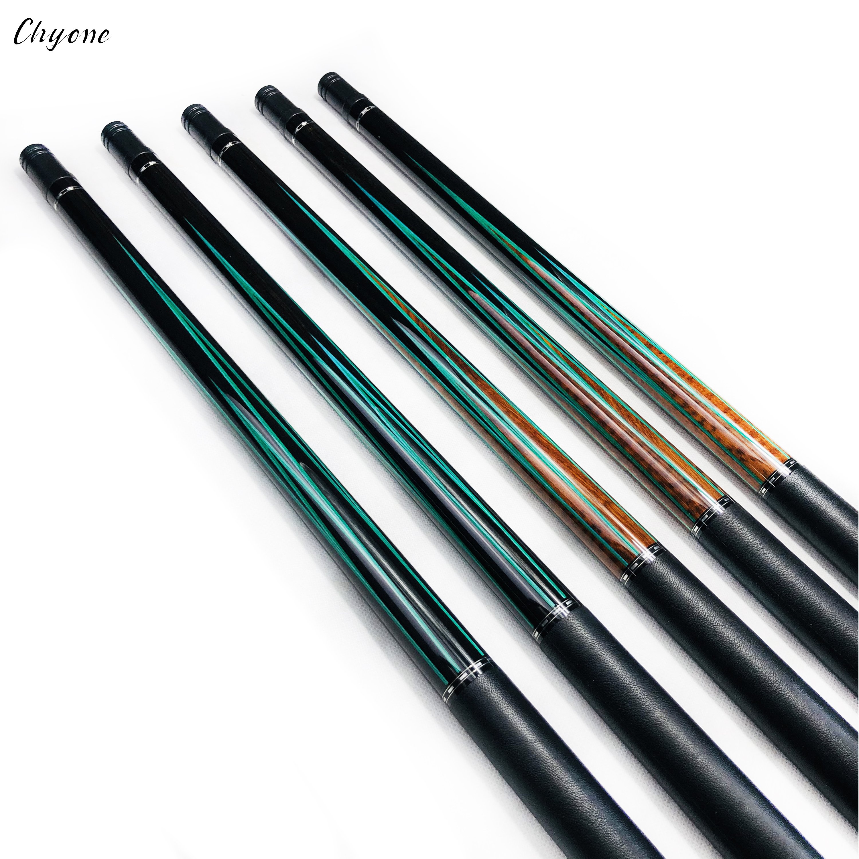 3 Cushion Carom Cue Chyone Custom Curly rainbow Butter Fly Inlay Pool Cue 1/2 Radial Joint Billiard Cue