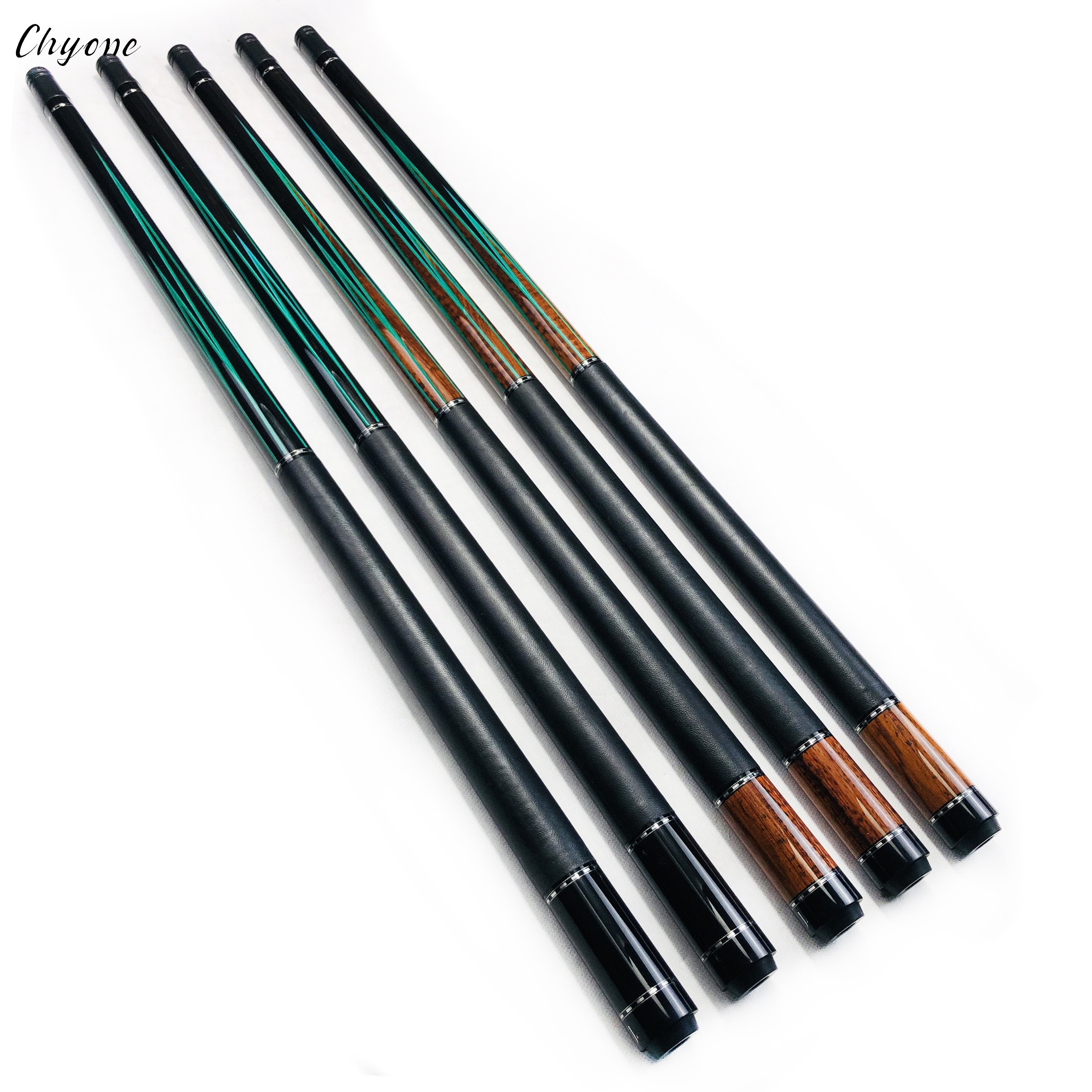 3 Cushion Carom Cue Chyone Custom Curly rainbow Butter Fly Inlay Pool Cue 1/2 Radial Joint Billiard Cue