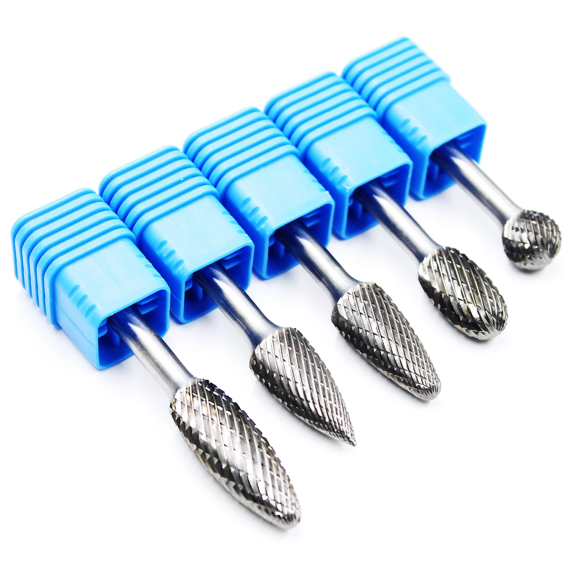 Strawberries Carbide Burr 1/4 Inch Shank Cylinder Ball Shape With End Cut Podiatry Carbide Burrs for Stone