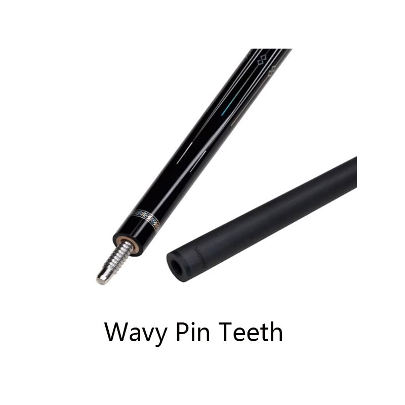 Black Technology Handmade YFen 58-Inch Carbon Fiber Pool Cue Stick with Stainless Steel Joint Painted Butt Sleeve.