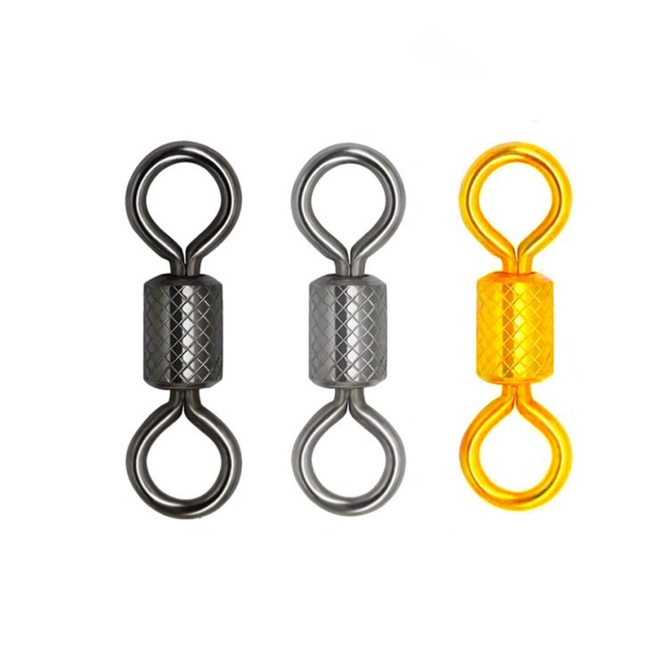 Wholesale 100pcs/bag Fishing Rotary Joint Roll Barrel Rotary Stainless Steel Rotary Joint Bulk Fishing Swivels Fishing Tackle
