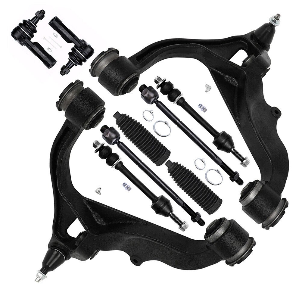 10pcs Suspension Kit for 2006-2010 Dodge Ram 1500 Pick up 5 Lug Front Lower Control Arm Ball Joint Tie Rod Replacement Parts