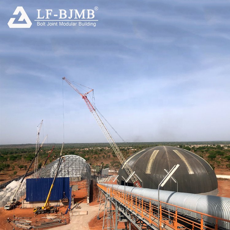 Large Span Steel Structure Space Frame Dome Coal Storage Shed Building
