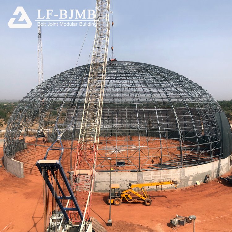 Large Span Steel Structure Space Frame Dome Coal Storage Shed Building