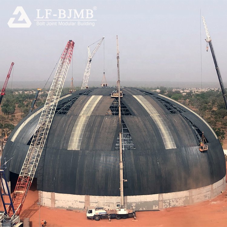 Large Span Steel Structure Space Frame Dome Coal Storage Shed Building