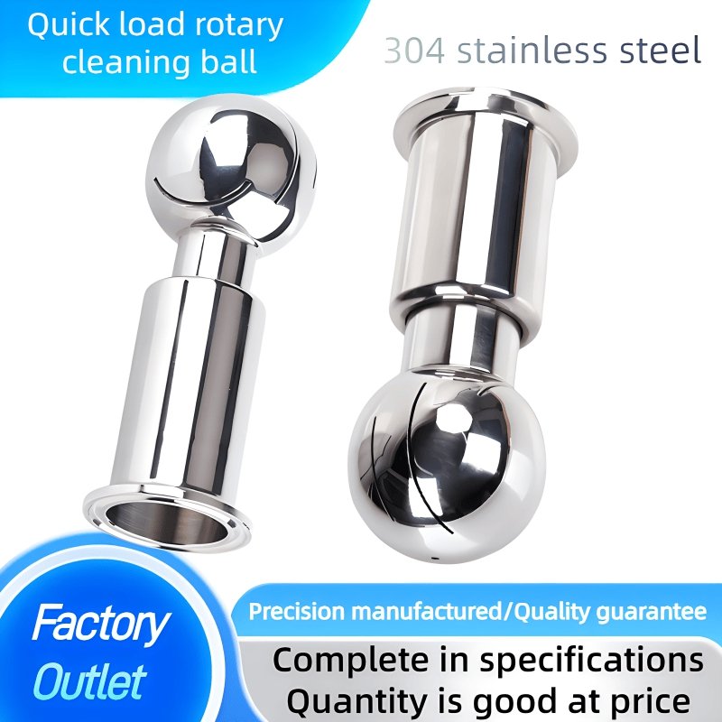 CHIMING Wholesale Threaded 304 Sanitary Stainless Steel Quick Load Rotary Spray Cleaning Ball