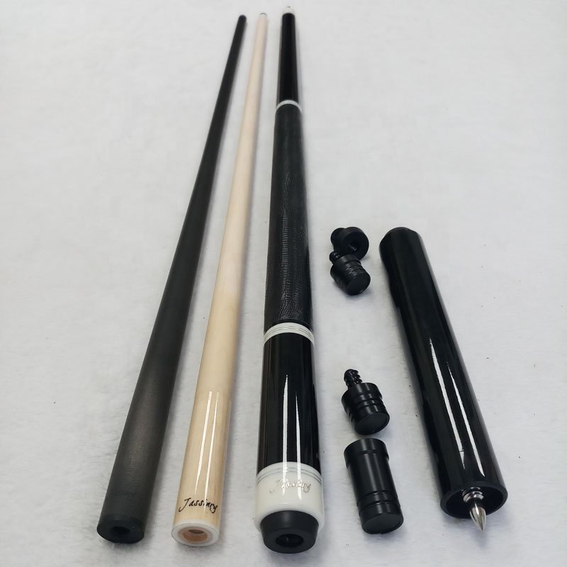 New Jassinry Pool Cues 58inch+13mm Tip Size Black Ebony Billiard Cues Stick for American with Carbon Shaft and Cue Extension Set