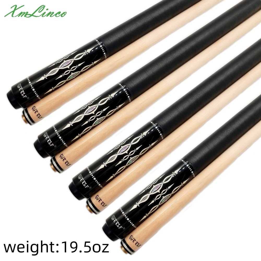 Xmlinco Factory Wholesale Selling Billiard Pool Cue Linen Warp Sticker Cue Hard Maple Shaft 1/2 Split Cue Unilock Joint