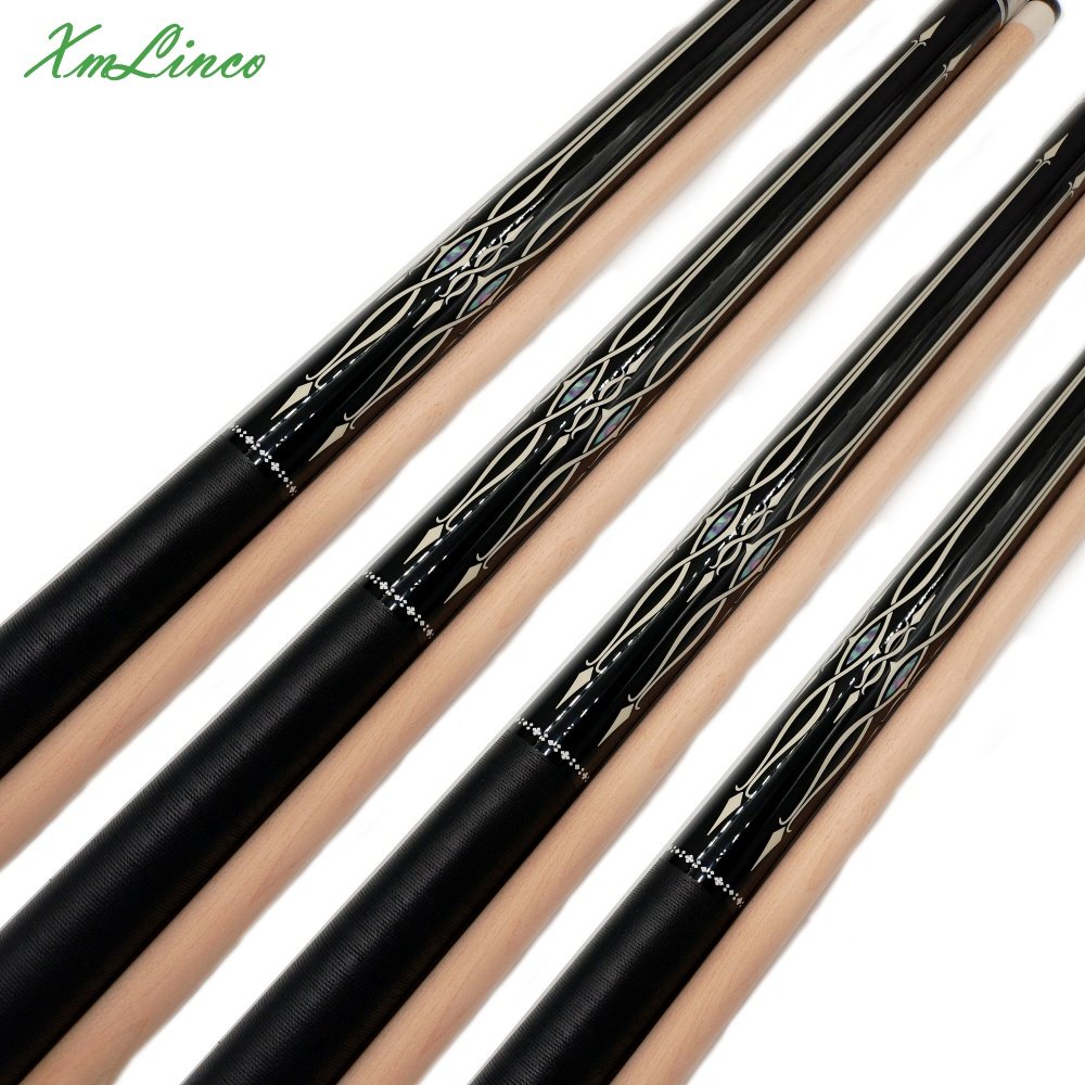 Xmlinco Factory Wholesale Selling Billiard Pool Cue Linen Warp Sticker Cue Hard Maple Shaft 1/2 Split Cue Unilock Joint