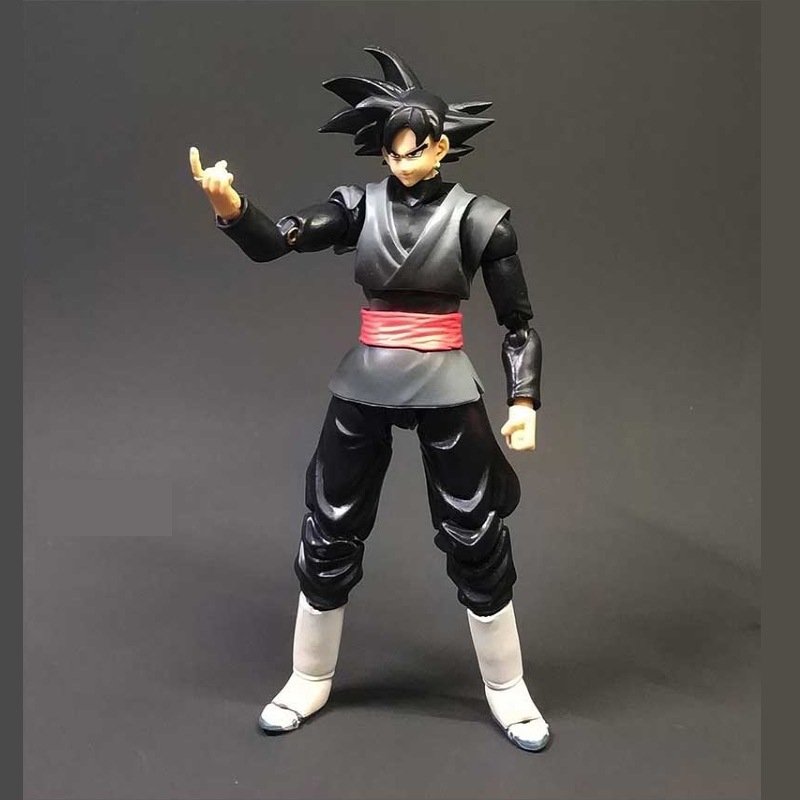 SHF Dragon-Balls Super Saiyan Son Goku Blalk Ver. Action Figure Articulated Joints Moveable Vinyl Figurine Doll Model Toys
