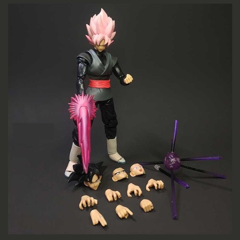 SHF Dragon-Balls Super Saiyan Son Goku Blalk Ver. Action Figure Articulated Joints Moveable Vinyl Figurine Doll Model Toys
