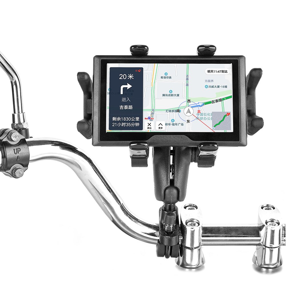 Motorcycle Osopro Universal Diverse Handlebar U-bolt Base Phone Mount Support Mobile Phone 360 Degree Rotating Black Aceeptable