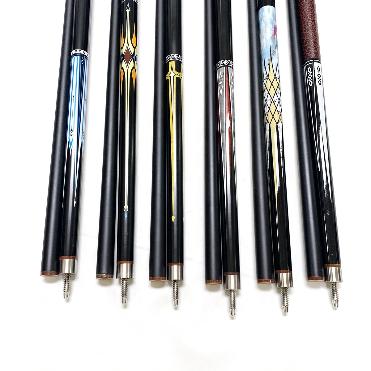 Superior Black Carbon Fiber 1/2 Jointed 57inch 12mm Tip Billiard Pool Cue