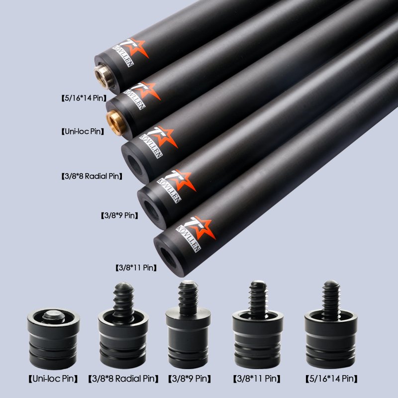 KONLLEN Carbon Fiber Billiard Pool Cue Stick Shaft Multiple Joints 12.4mm Navigator Tip Cue Stick Shaft