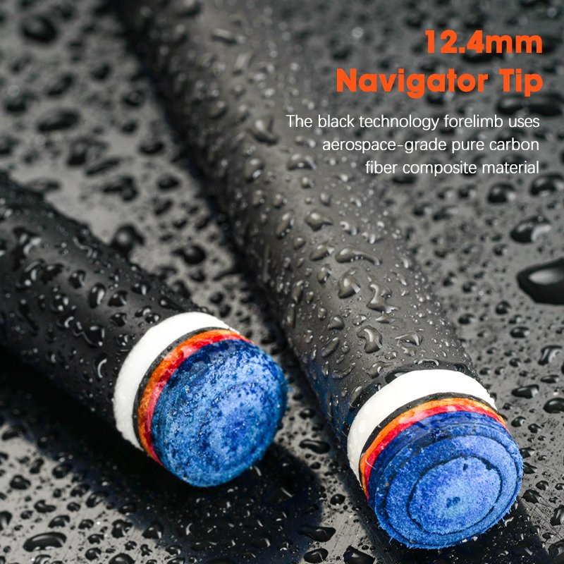 KONLLEN Carbon Fiber Billiard Pool Cue Stick Shaft Multiple Joints 12.4mm Navigator Tip Cue Stick Shaft