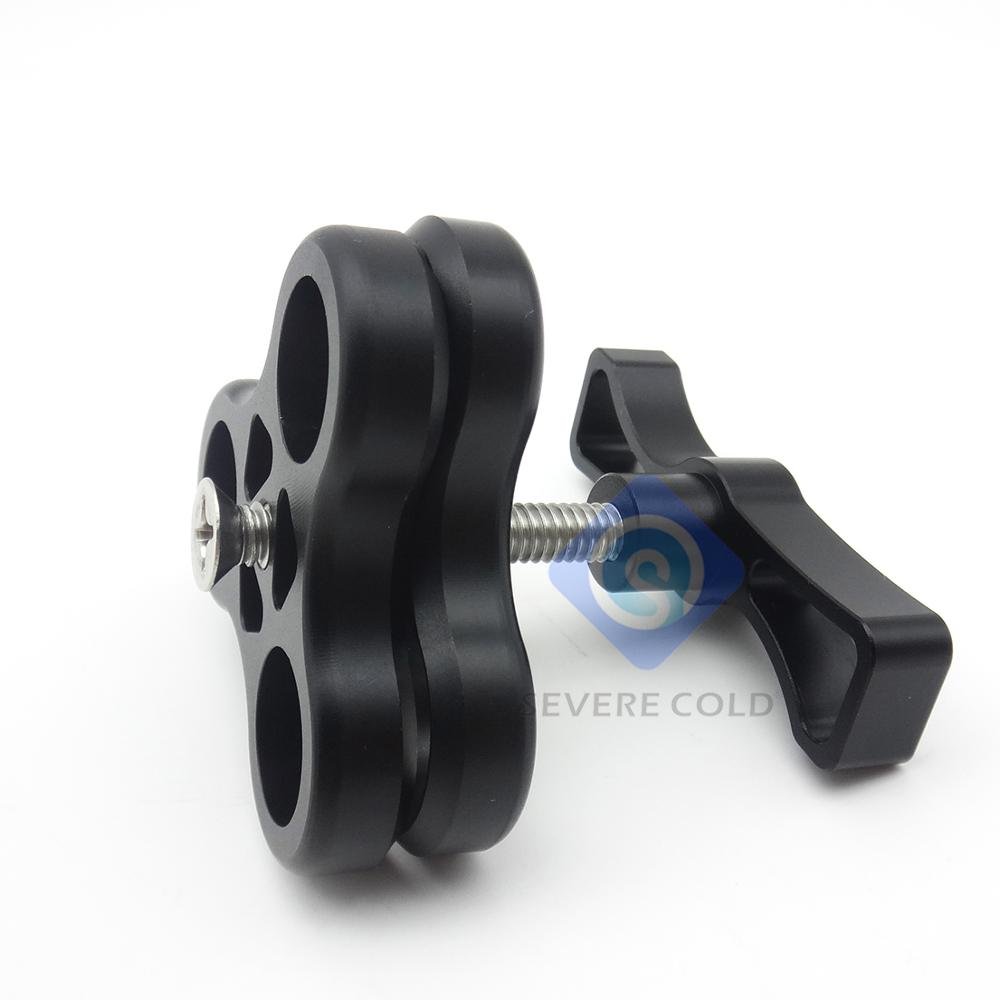 Severe Cold Aluminum Ball Joint Arms 3 Section Ball Joint Clamp Light Lamp Holder for Diving Underwater Photography Torch