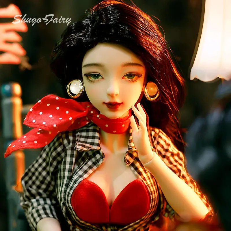 Rosetti 1/4 Retro Hong Kong Girl Style BJD Doll Joan Body with Big Chest Resin Ball-Jointed Mini Soft Toy Fullset Shugafairy_SH