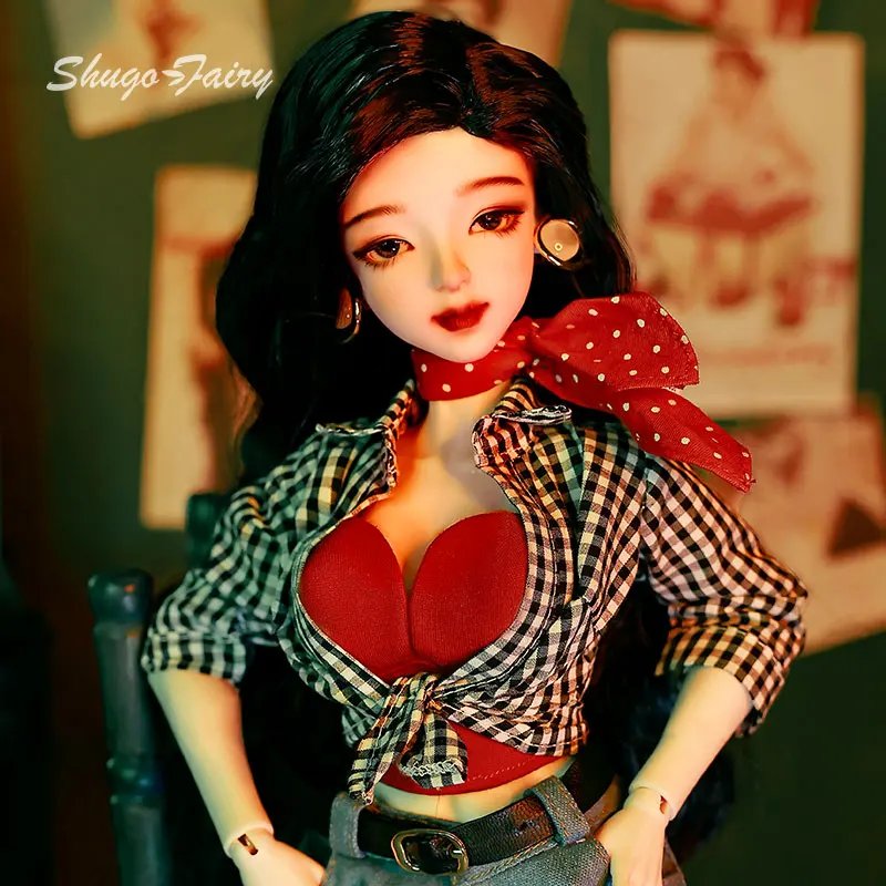 Rosetti 1/4 Retro Hong Kong Girl Style BJD Doll Joan Body with Big Chest Resin Ball-Jointed Mini Soft Toy Fullset Shugafairy_SH