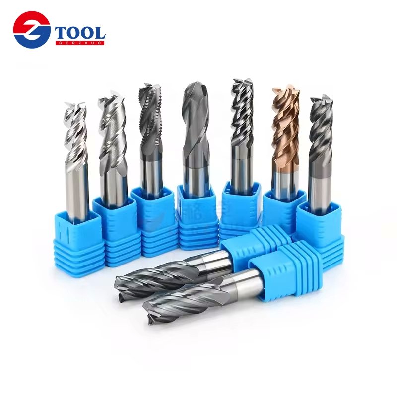Solid Carbide 4 Flute Flat End Mills CNC Endmill Corner Radius Solid Carbide End Mill for CNC Cutting Milling Dia2-12mm