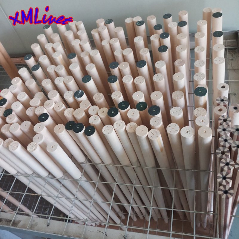 Xmlivet Half-finished 12 Pieces Tiger Maple/cocobolo Wood Laminated Technology Shaft Straight Pool Billiards Carom Cue Shafts