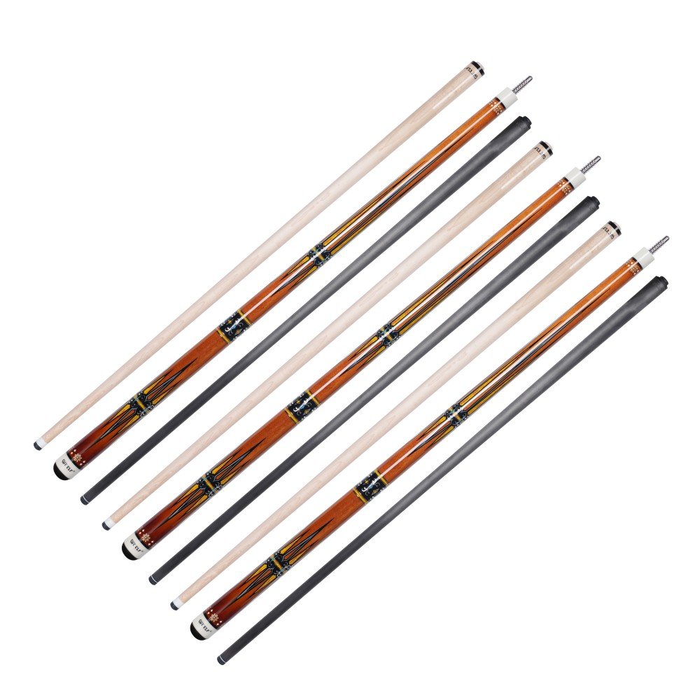 Cueelf Orange Carbon Fiber and Maple Dual Shaft Carom Cue Carom Cue Sticks with Radial Pin Joint