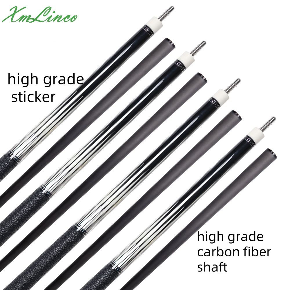 Xmlinco Billiard Pool Cue Carbon Fiber Shaft Real Leather Warp 1/2 Split Cue12.5mmTip Size High Technology High Grade Sticker