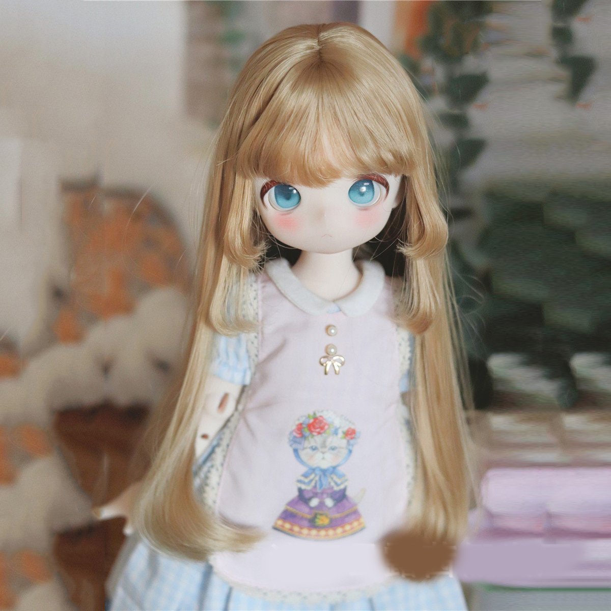 Hot BJD Wig 1/3 1/4 1/6 Natural Long Straight Synthetic Hair Cosplay Doll Wig for Ball-jointed Doll Baby Girls Gift