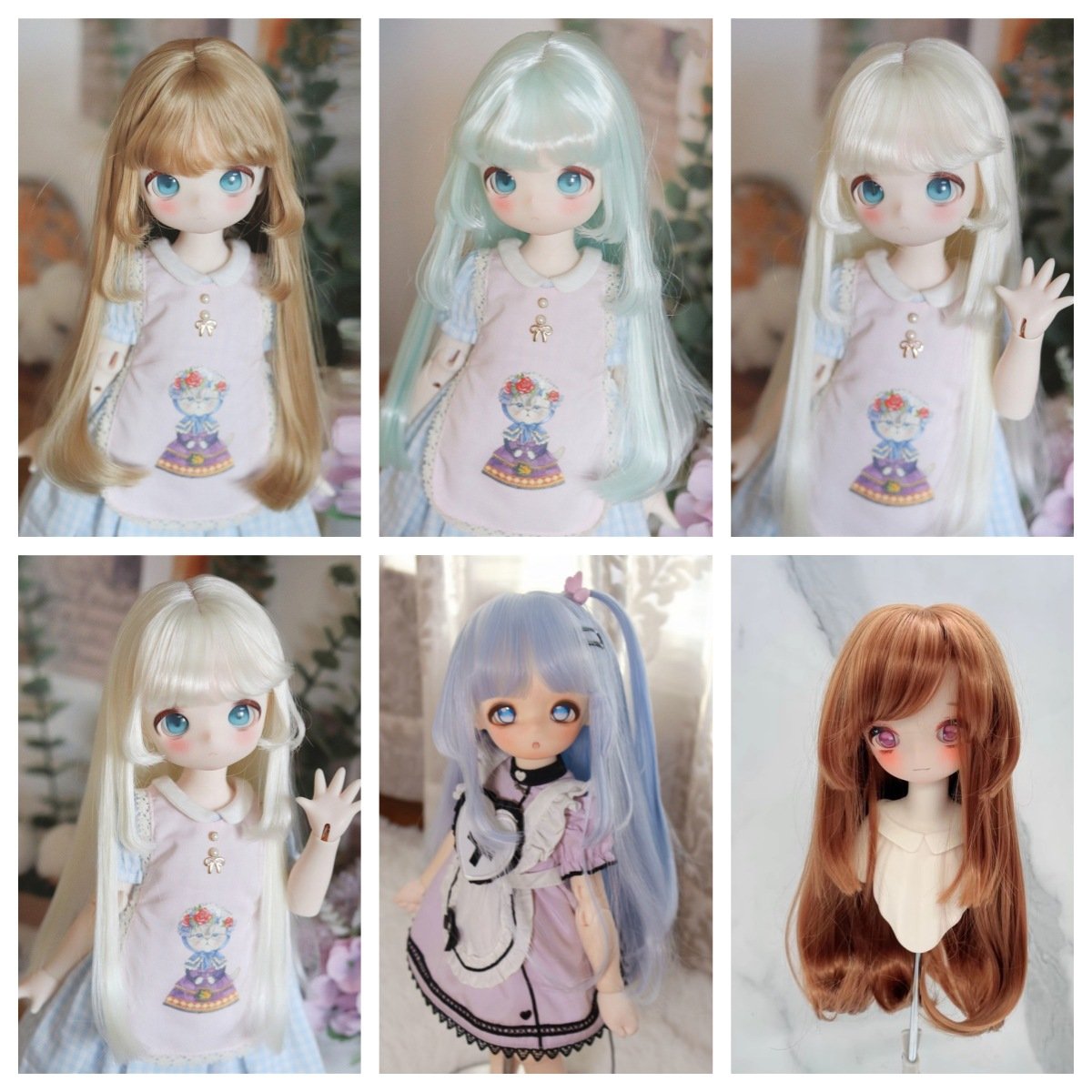 Hot BJD Wig 1/3 1/4 1/6 Natural Long Straight Synthetic Hair Cosplay Doll Wig for Ball-jointed Doll Baby Girls Gift