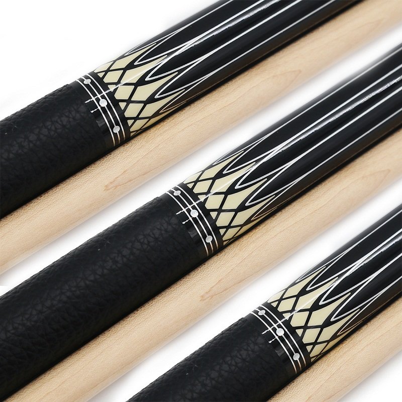 Cueelf High Quality Center Joint Leather Wrap Pool Cue with Stainless Steel Joint Pool Table Billiard Cue Stick