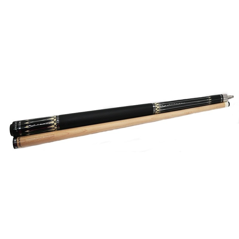 Cueelf High Quality Center Joint Leather Wrap Pool Cue with Stainless Steel Joint Pool Table Billiard Cue Stick
