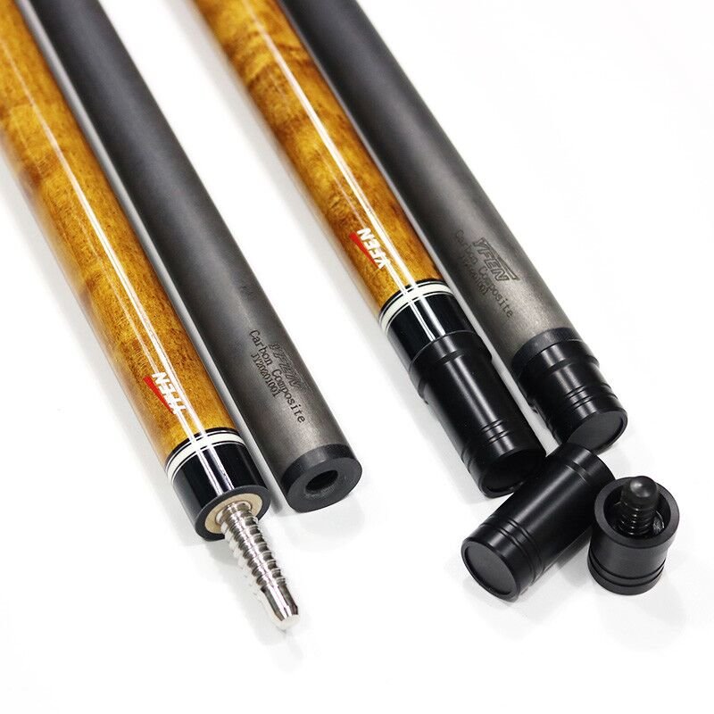 Superior Carbon Fiber Shaft Maple Wood Butt 12.5mm/11.5mm 1/2 Billiard Pool Cue With Extension